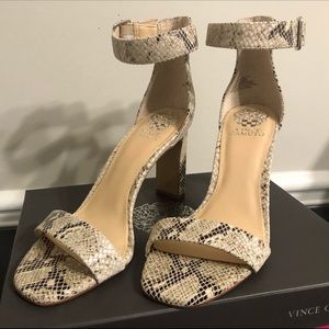 SOLD - Vince Camuto VP Bendiva snake print leather heel